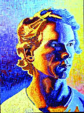 Sophomore Lucas Reeber spent one month on his self-portrait.