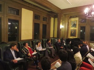 The panel of recent Hackley graduates spent their time talking to students about their working experiences. Photo courtesy of Margie Ford.