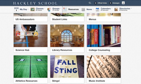The new Hackley Online layout.