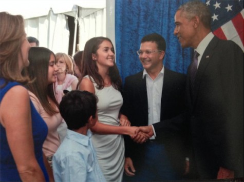Junior Jessie Paridis shakes hands with the President. Photo courtesy of Jessie Paridis.