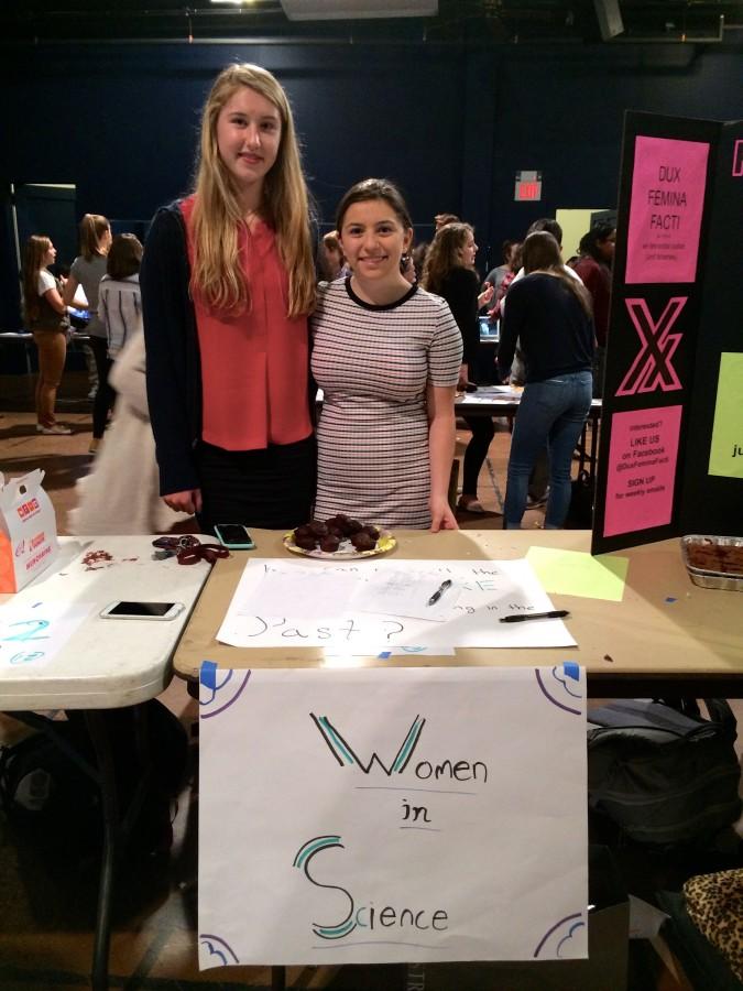 Juniors Maryrita Curcio and Olivia Selmonosky, the leaders of the Women in Science club.