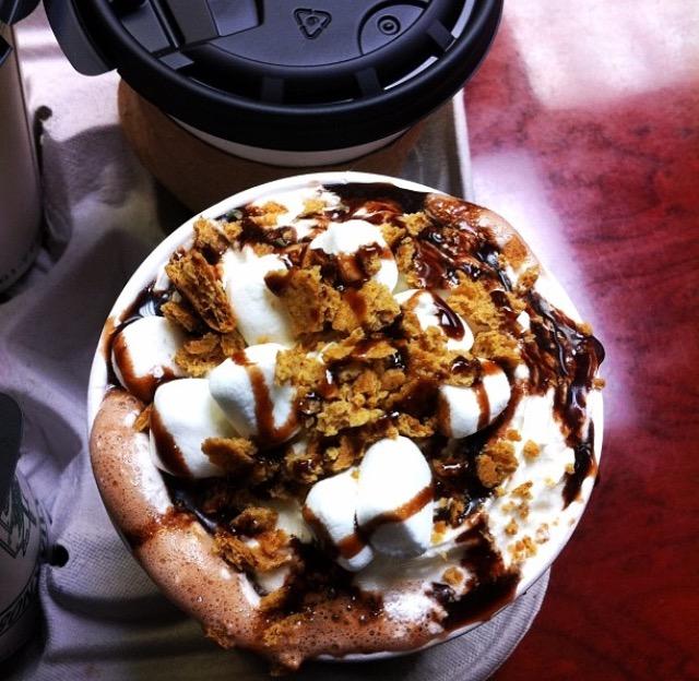 A hot chocolate at Slave to the Grind.