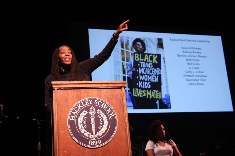 Dr. Bettina Love addresses topics of social inequality to the Upper School in the DuBois Lecture.