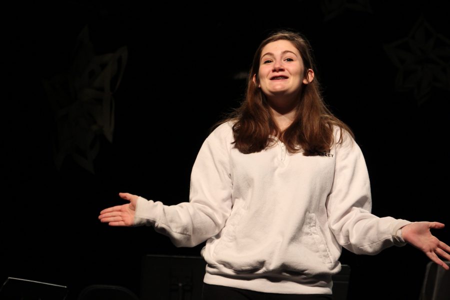 Florry Arnold, an active participant in Hackley’s performing arts program, performs in the English Speaking Union Shakespeare Competition.