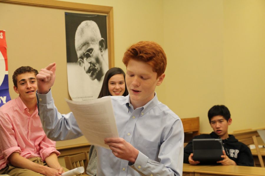 Freshman Thomas Dewey refutes claims made by his opponent.