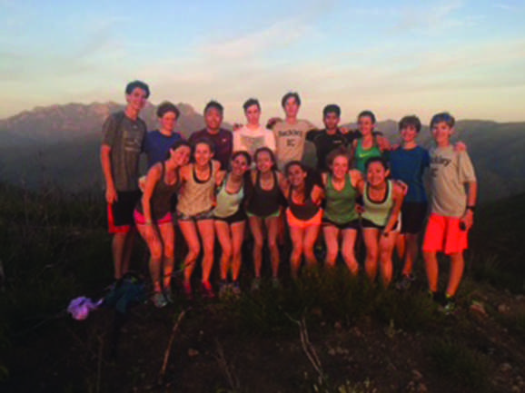 The distance team smiles after completing the annual Mountain Run.