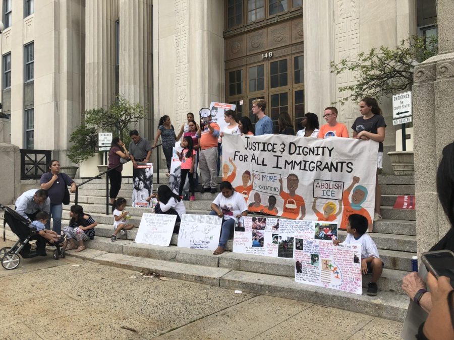 Members+of+the+Hudson+Scholars+program+attended+an+immigration+rally+in+%0AWhite+Plains+last+July.+The+rally+was+planned+by+PAL+leaders+Amy+Chalan+and+Matt+Fisch+along+with+paralegal+Luis+Yumbla+to+garner+support+for+families+affected+by+deportations.+The+rally+was+meaningful+for+Hackley+%E2%80%98s+mentors+after+scholar+Chrissy%E2%80%99s+father+was+deported+earlier+this+summer.+%0A