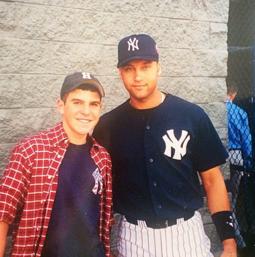 Ryan Ruocco 04 with New York Yankees legend Derek Jeter. Ruocco went on to become a play-by-play annoucer for the Yankees on YES.