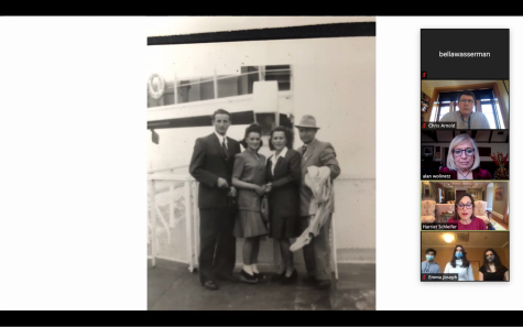 Ms. Schleifer shares a photo of her family arriving in America after escaping from the Holocaust. Many Jews immigrated to other countries after the Holocaust through organizations such as HIAS.