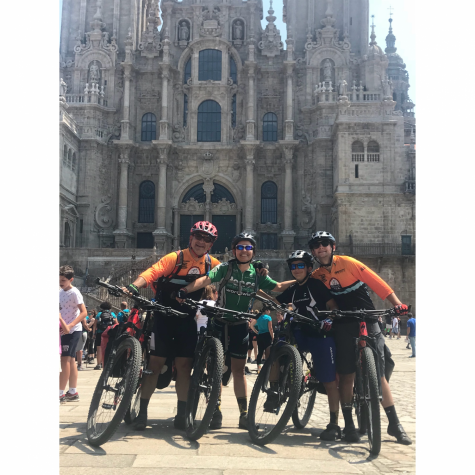 Mr. Bileca, Ms. Alonso and their children Daniel ’18 and Alexander ’22  bikepacking a 500-mile route along the Camino de Santiago in Spain a few years ago.  They look forward to more outdoor adventures in Colorado!