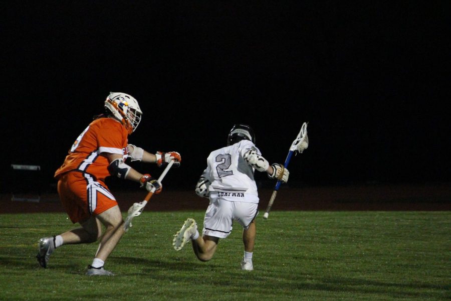 Cliff Chapman(24) executes a perfect dodge to net one of his 7 goals on the night. When asked about the magical performance Cliff said, Thats just what I do. And that is no lie as Cliff is on pace to break the all time Hackley Lacrosse point record. 