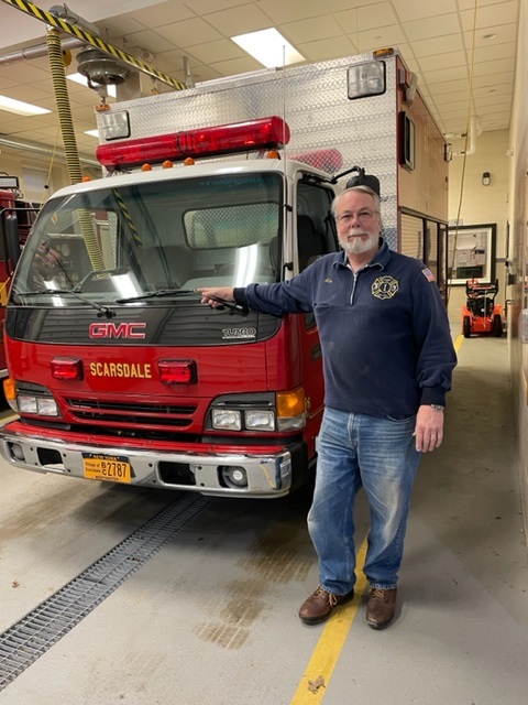 Mike works with the Scarsdale Fire Department as a volunteer Fire Fighter. Mike is a main operator of the SSU36 (pictured), a fire unit specifically designed for holding necessary equipment for fighting long term fires.
