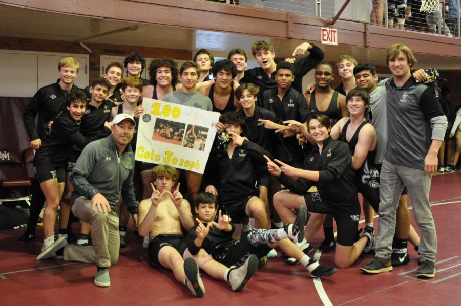 During a long tri-meet at Horace Mann, Cole picked up his 100th victory becoming the 5th wrestler in Hackley history to accomplish this feat.