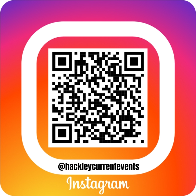 To access the Hackley Current Events Club instagram you can scan the barcode. The instagram is updated weekly with new news events and is public for everyone to access it. Their instagram serves as their platform to achieve their club goals of informing people of quick and easy facts regarding current events in the world. 