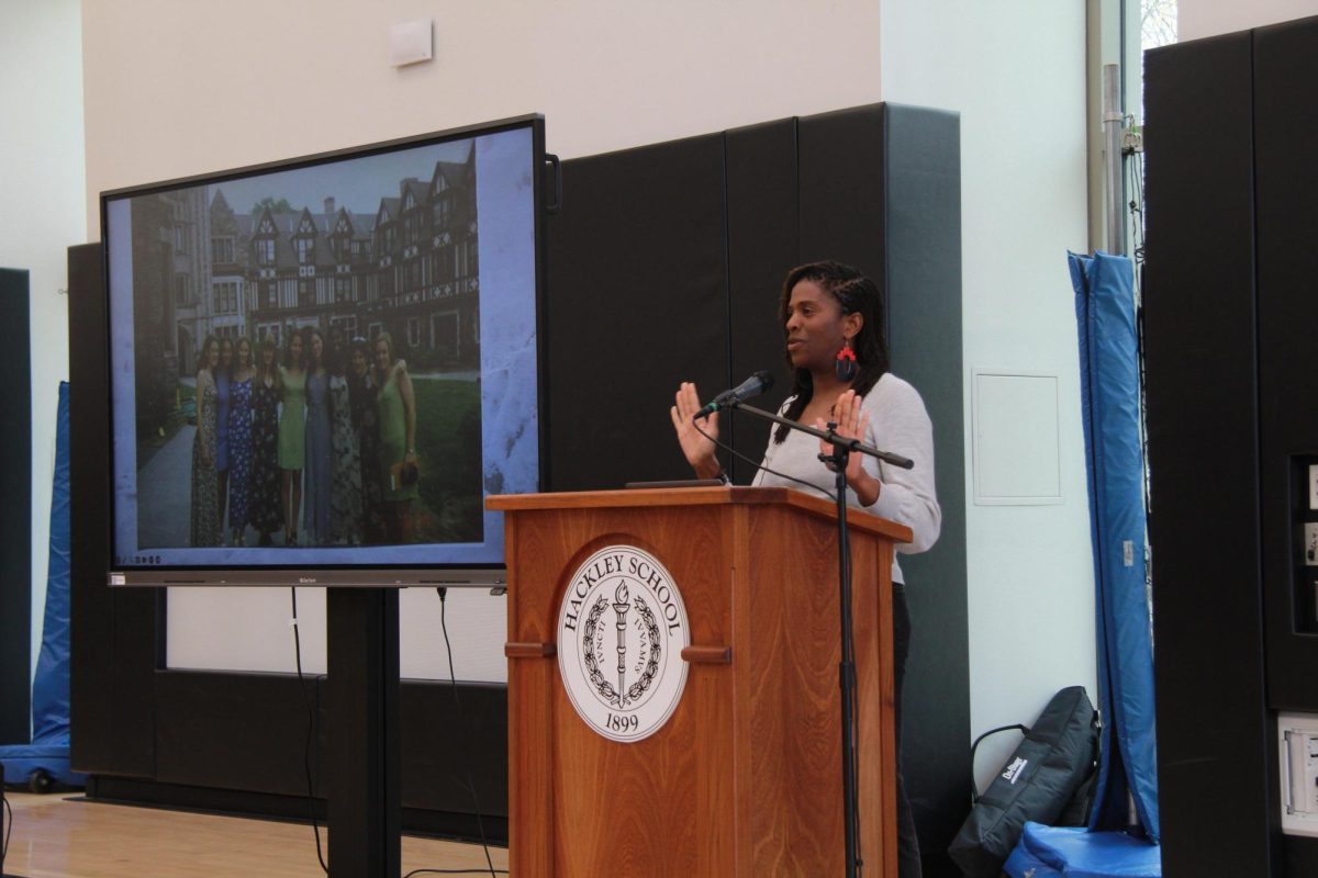 Ms. Fuller started her presentation by showing images from her time at Hackley. She talked about her experiences after her time on the Hilltop, and how she eventually started to work with non-profit organizations. Ms. Fuller starred in a mini documentary called Mardi and the Whites that highlights her experience being a Black woman in the White Mountains.