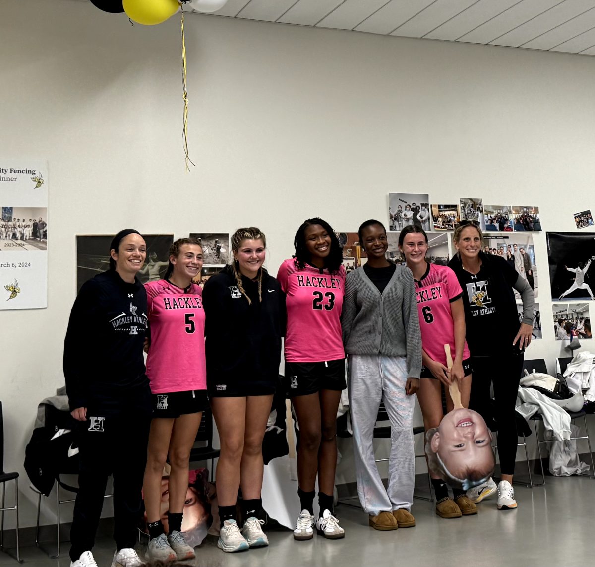 Jael was honored at the HGVS senior ceremony, and here is pictured with the other HGVS seniors and the coaches. Junior Zara Nahim (not pictured) gave a speech and recalls one of Jael's contributions to the team, "By tying ribbons in our hair or taking pictures for us it’s like our mother taking care of us which lifts our spirits."