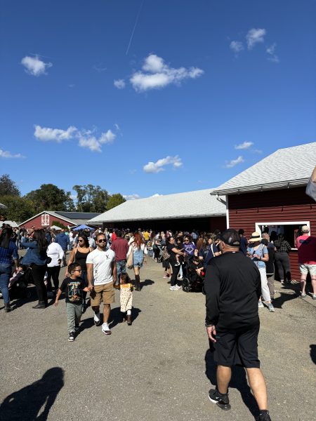 Barton Orchards was packed with families and friends ready to have a day of fun. The weather was warm enough to enjoy the outdoors without a jacket. Although windy, the sky was clear and the sun was shining.