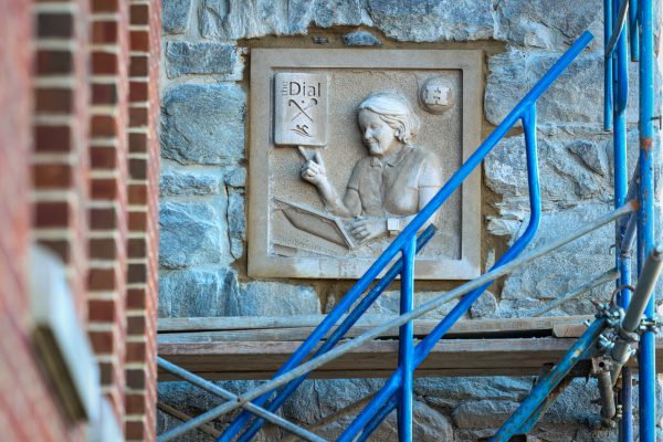 Ms. Budlong's gargoyle was revealed outside of Goodhue Hall. This monumental moment made her gargoyle the first female one ever to be unveiled at Hackley.