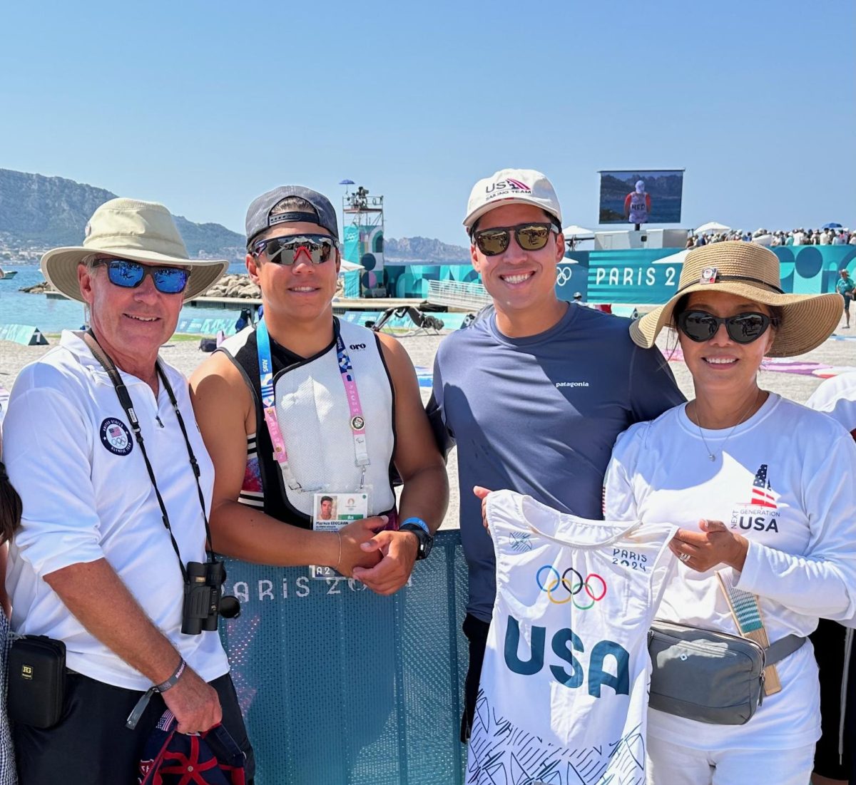 Markus takes a break from Olympic action to take a photo with family. The support from Markus' inner circle is what he cited as a reason for his success in the sport. (Photo courtesy of Debbie Edegran)