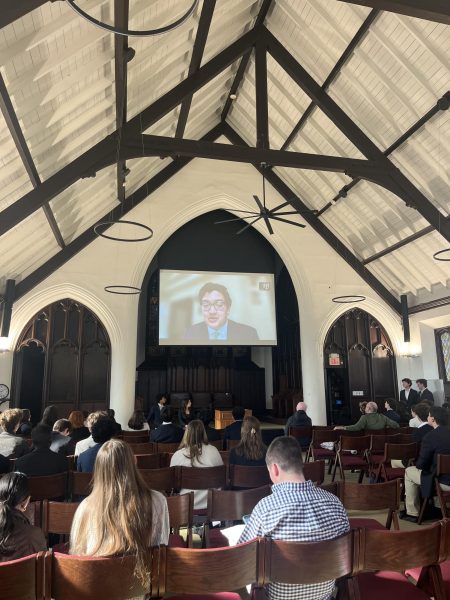 Hackley's conference hosted their special guest, Oscar Armando Lopez III,  the UNA-USA Youth Observer at the United Nations. Speaking to the attendants via Zoom, Armando highlighted not only the importance of engaging in Model UN but also how it is important to continue to learn and stay up to date on current events.