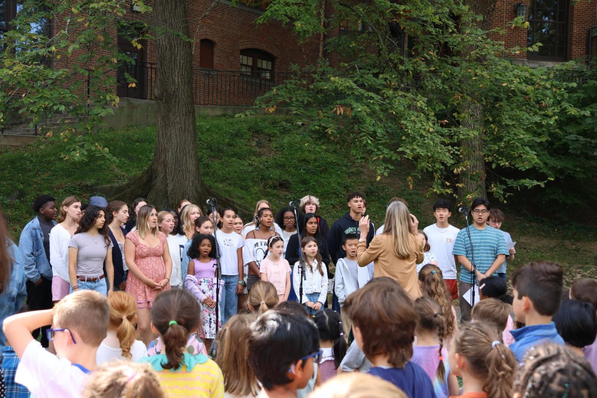 Hackley's acappella group stood before the K-12 crowd. This group, composed of Lower, Middle, and Upper schoolers, sings the Hackley Alma Mater, reminding us that Convocation is about community. 

Photo courtesy of: Hackley Communications Office