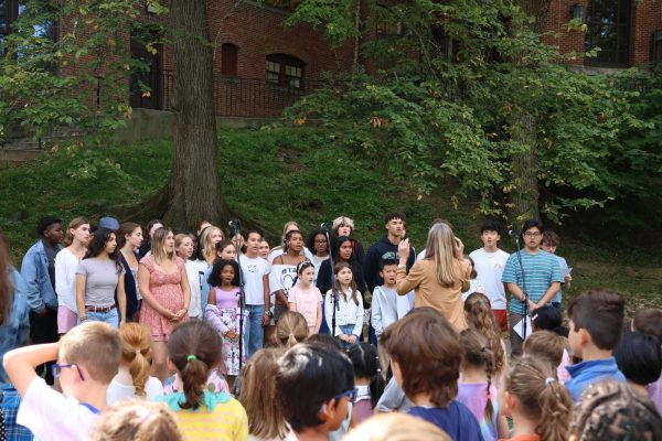 Hackley's acappella group stood before the K-12 crowd. This group, composed of Lower, Middle, and Upper schoolers, sings the Hackley Alma Mater, reminding us that Convocation is about community. 

Photo courtesy of: Hackley Communications Office