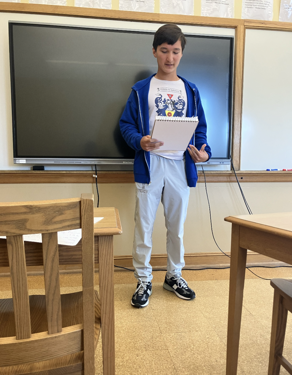 Junior Teddy Wang practiced his personal speech in a smaller group with his advisory. He spoke about finding himself when it came to group settings, and got tons of positive feedback from his peers. It was a great experience to open up in a safe environment!