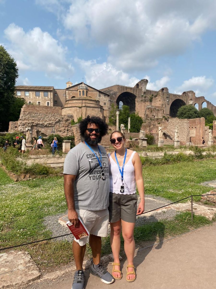 Mr. Driver, along with his wife Marina at the House of the Vestal Virgins. The House of the Vestal Virgins is located in Rome, which is where Mr. Driver visited after he decided he wanted to pursue a career related to Classics. Courtesy of Mr. Driver