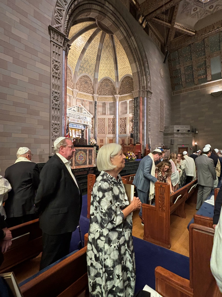 Jewish people from all over New York come together at Rodeph Shalom in Manhattan to celebrate Rosh Hashanah. People of all ages came to temple on this holy day to pray and commemorate.