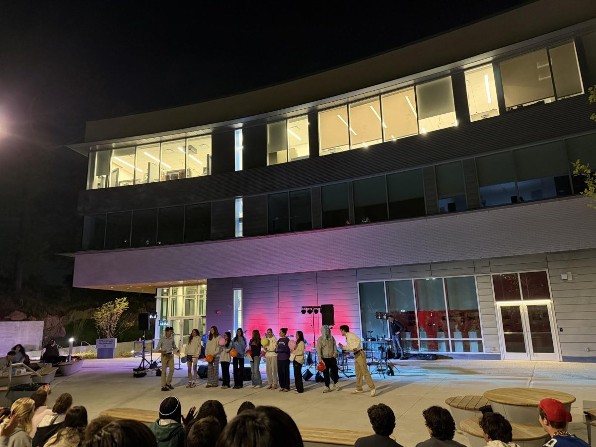 As a quick intermission between performances, seniors were brought onstage to play a game. It was a matchmaker game where the contestants would pop their balloon when they didn't want to date their match. Unfortunately, no one was left to match with Jon. 